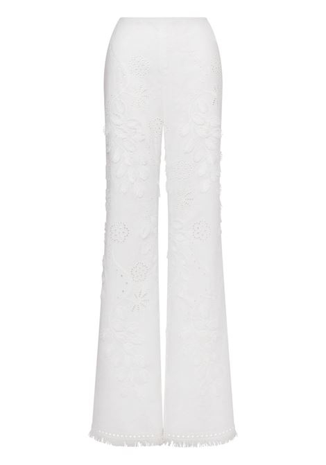 White embroidered palazzo pants Alberta Ferretti - women